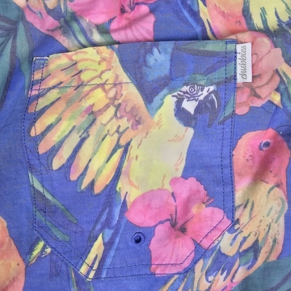 Chubbies Swim Trunks 3XL Blue Parrots Floral Tropical Swim Shorts Lined Pockets - Picture 6 of 8
